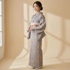 ◎mk-2022　単衣　小紋　ちりめん　　4-10