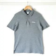 Y*U様 【美品】アディダスネオ ボーダー半袖ポロシャツ グレー L メンズ シのサムネイル