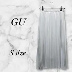 美品 【ジーユー GU】 プリーツロングスカート (S) グレー