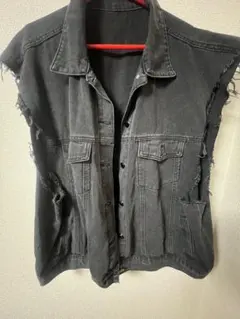 ダメージ加工 ノースリーブ デニムジャケット