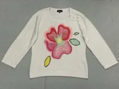 (K11602）SONIA RYKIEL スパンコール装飾フラワーモチーフニット