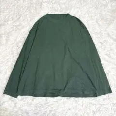 45R 長袖 カットソー Tシャツ L ダークグリーン コットン ロゴ刺繍 男女のサムネイル