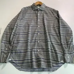 美品 フィナモレ カッタウェイ 長袖シャツ シェブロン 総柄 2XL イタリア製のサムネイル