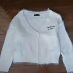 LOVETOXIC ホワイトニットカーディガン M子供服のサムネイル