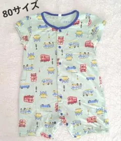 西松屋　半袖　ロンパース　80cm　エルフィンドール　ELFINDOLL　バス柄