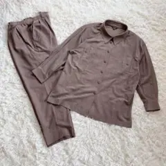 【レリアン】セットアップ パンツスーツ ブラウン 日本製 大きいサイズ 春秋