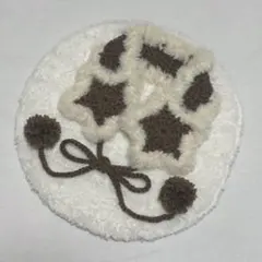 ハンドメイド かぎ編み 編み物 イヤーマフ 耳あて ふわふわ 毛糸 星