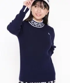 【PEARLY GATES】ウールカシミヤ ハイネックニットプルオーバー