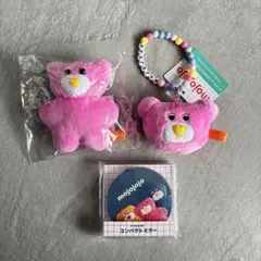 mojojojo　ビーズチェーン付きマスコット　ぬいぐるみ　ミラーくま3点セット