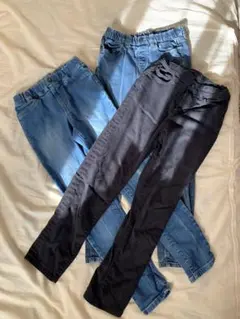 150 スリムフィットデニム風ボトムス3本セット