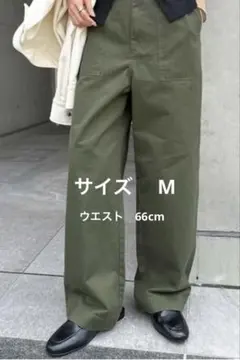 andme ワイドベイカーパンツ カーキ
