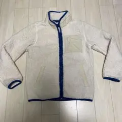 140cm フリース　ジャンパー　白×青