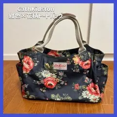 ⟡.·CathKidston 紺色 花柄トートバッグ⟡.·