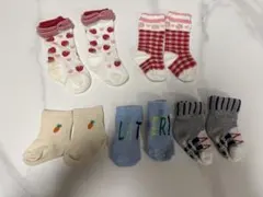 ベビーソックス 5足セット まとめ売り いちご にんじん ディズニー