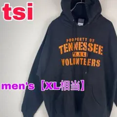 Z389【tsi】長袖スウェットパーカー【メンズXL相当】ブラック