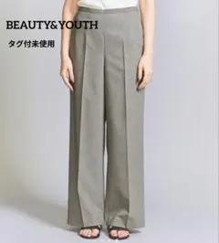 タグ付未使用◆ビューティー&ユース◆ワイドスラックス ワイドパンツ 織柄