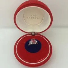 Pt900プラチナリング トルマリン 天然ダイヤモンド 10号 鑑別書有り