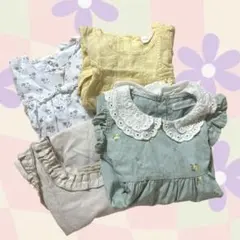 ベビー 淡色系80サイズ 女の子 ワンピース ロンパースまとめ売り