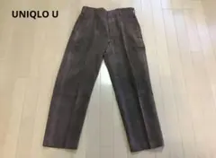 UNIQLO U コーデュロイワイドパンツ ノータック ブラウン