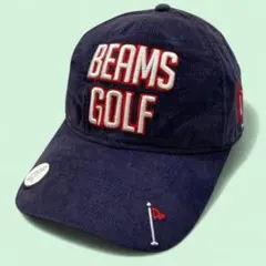 BEAMS GOLF ビームス ゴルフ キャップ ネイビー Ｍ ロゴ柄 刺繍