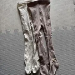 アプレレクール ベビータイツ ホワイト ピンク 2色セット 85