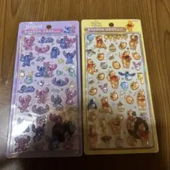 スティッチ・プーさん ボンボンドロップシール 2シートセット
