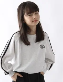 GLOBAL WORK ヘビロッTEE ドロスト長袖 160cm