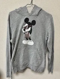 Disney スタッズミッキーマウス パーカー グレー