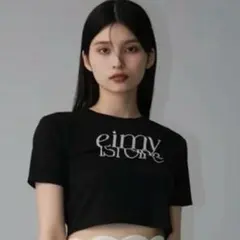 美品✨️eimy istoire ロゴフィットTシャツ ブラックのサムネイル