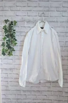 【TAKEO KIKUCHI】メンズ　長袖シャツ　3　白　綿100％