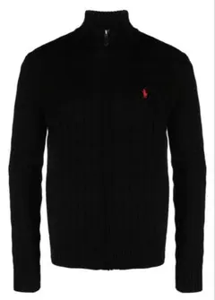 ポロ・ラルフローレン ケーブルニットコットン フルジップカーディガン