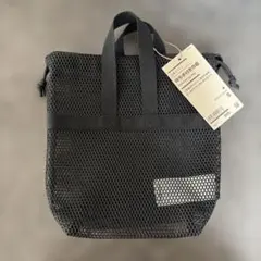 無印 立体メッシュ持ち手付き巾着 バッグ 黒 Sのサムネイル