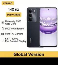 Realme 14X 6GB+128GB 5Gグローバルバージョン SIMフリー