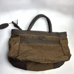 IBIZA イビザ ハンドバッグ ブラウン レザー ナイロン×レザー