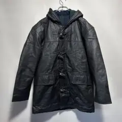 古着 unknown 牛革 レザー ダッフルコート M