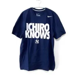 NIKEナイキ、ICHIRO KNOWS ヤンキース Tシャツ 、ネイビー、Lのサムネイル