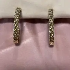 ゴールド ツイスト フープイヤリング