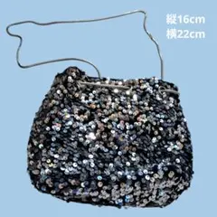 黒パーティーバッグ シルバー スパンコール