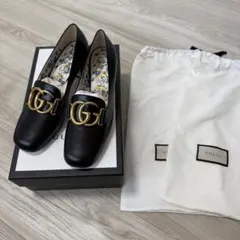 GUCCI GGマーモント チャンキーヒール ブラック 36.5 グッチ