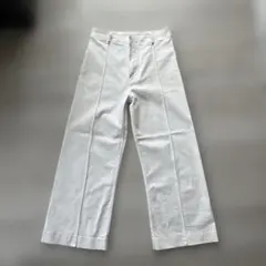 ZARA ホワイト ワイドレッグデニムパンツ 42サイズ　美品
