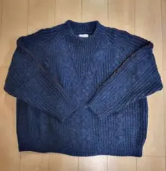 TAUPE　ウールモヘヤケーブルニット