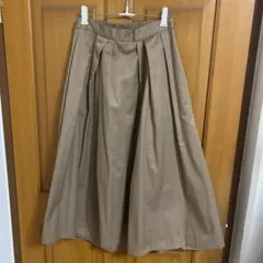 earthベージュ フレアスカート ゴムウエスト