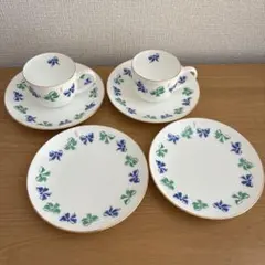 イブサンローラン　カップ&ソーサー　リボン　ケーキ皿　セット