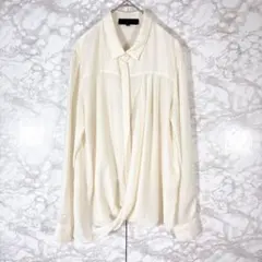 【アンタイトル】ドレープ長袖シャツ（オフホワイト）　M 日本製　トップス