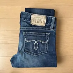 マウジー moussy ホワイトステッチスリストデニム 27inch