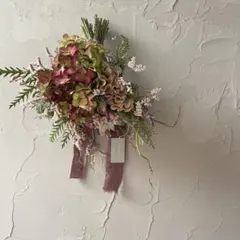 4.秋色紫陽花スワッグ - メルカリ