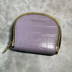 新品★財布 蛇腹型カードケース フラグメントケース小型　紫パープル　クロコ