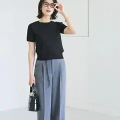 coca ケーブルニットトップス ブラック