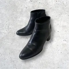 アダムエロペ ショートブーツ 23〜23.5cm 黒 太ヒール