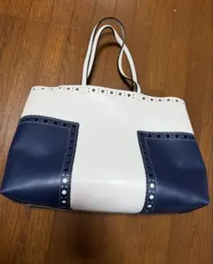 Tory Burch トートバッグ ホワイト/ネイビー